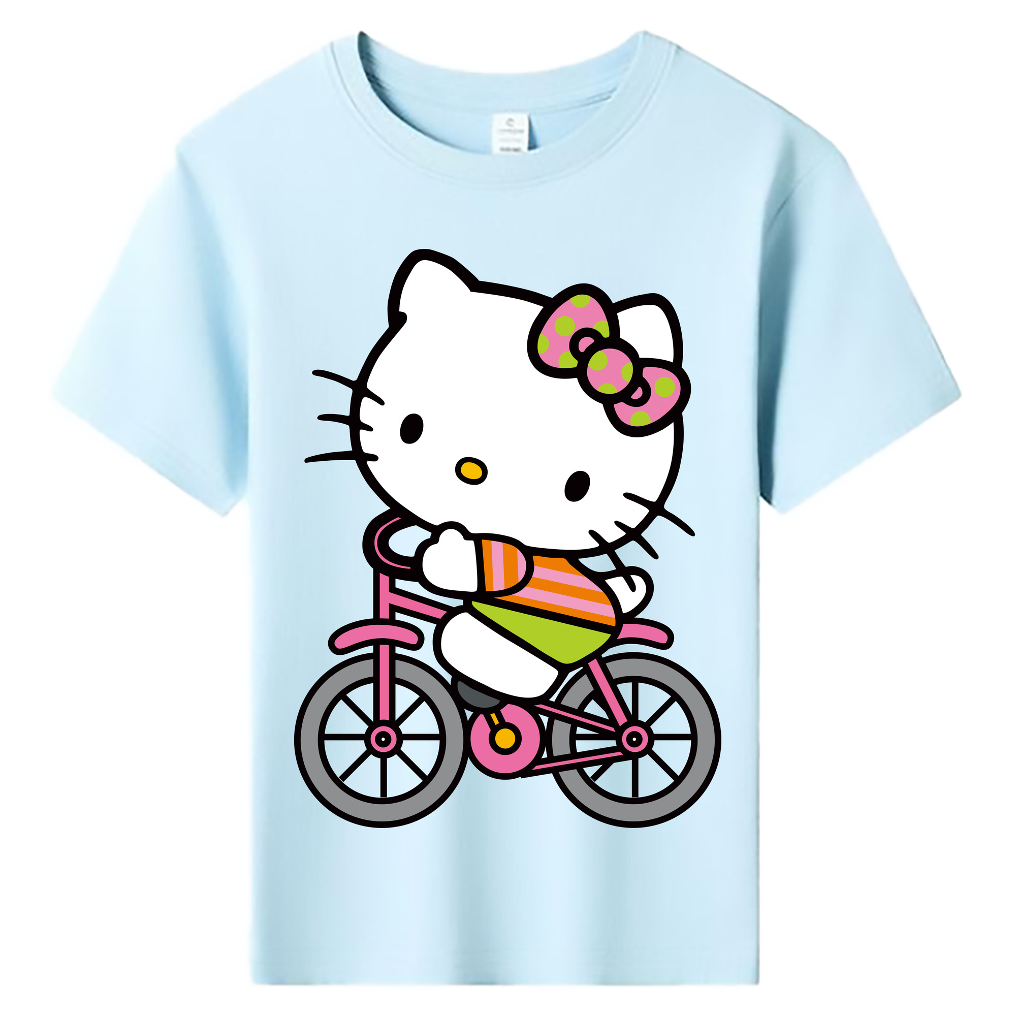 （画像用） Hello Kitty ハローキティ 綿100％キッズTシャツ（フロントプリント）